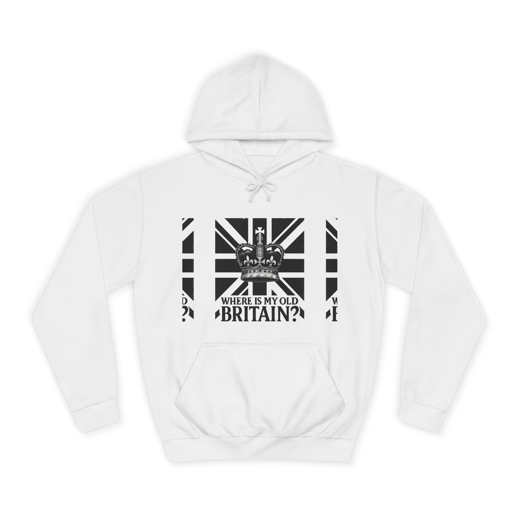 ‚WHERE IS MY OLD BRITAIN?‘ — Retro Union Jack Graphic Heavy Hoodie