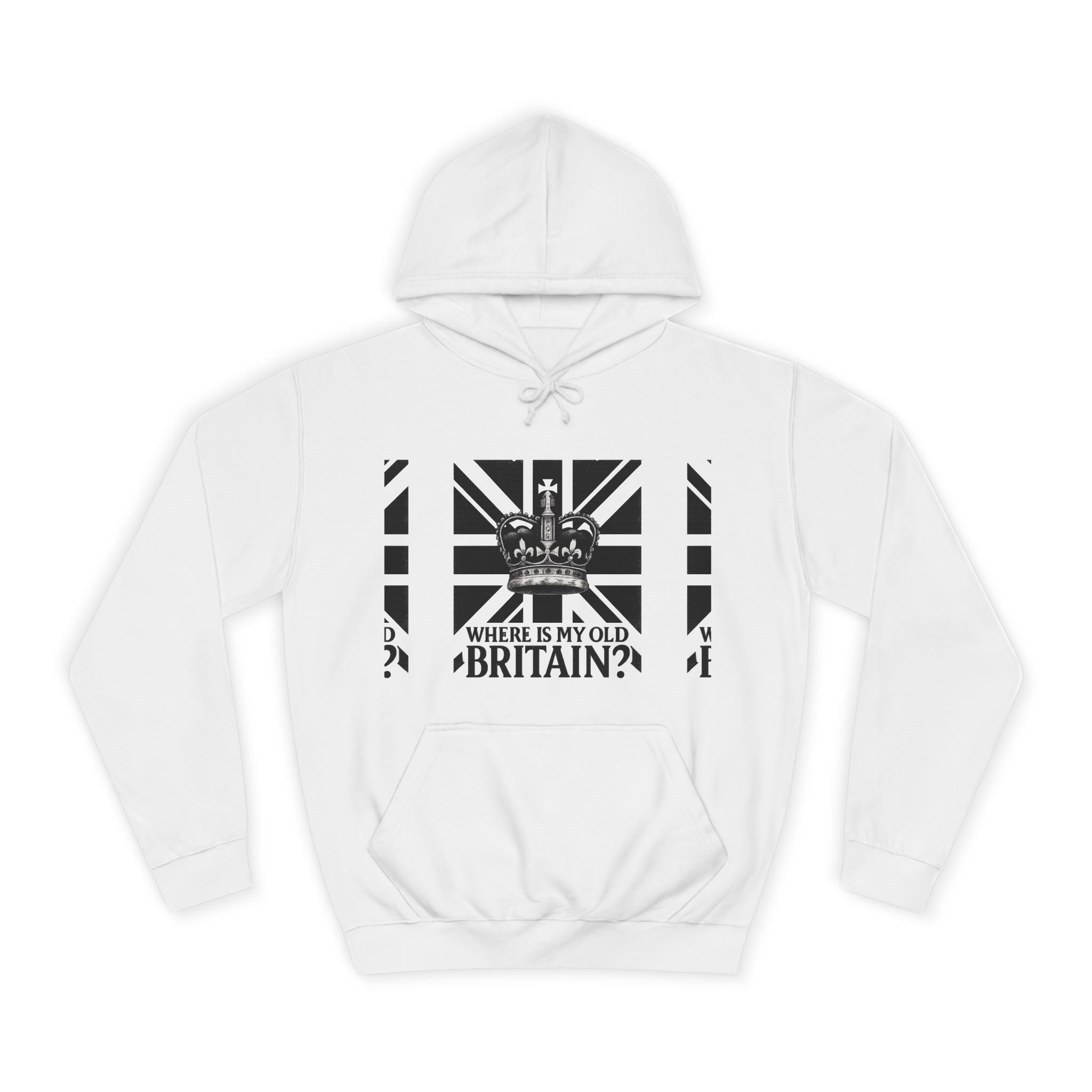 ‚WHERE IS MY OLD BRITAIN?‘ — Retro Union Jack Graphic Heavy Hoodie