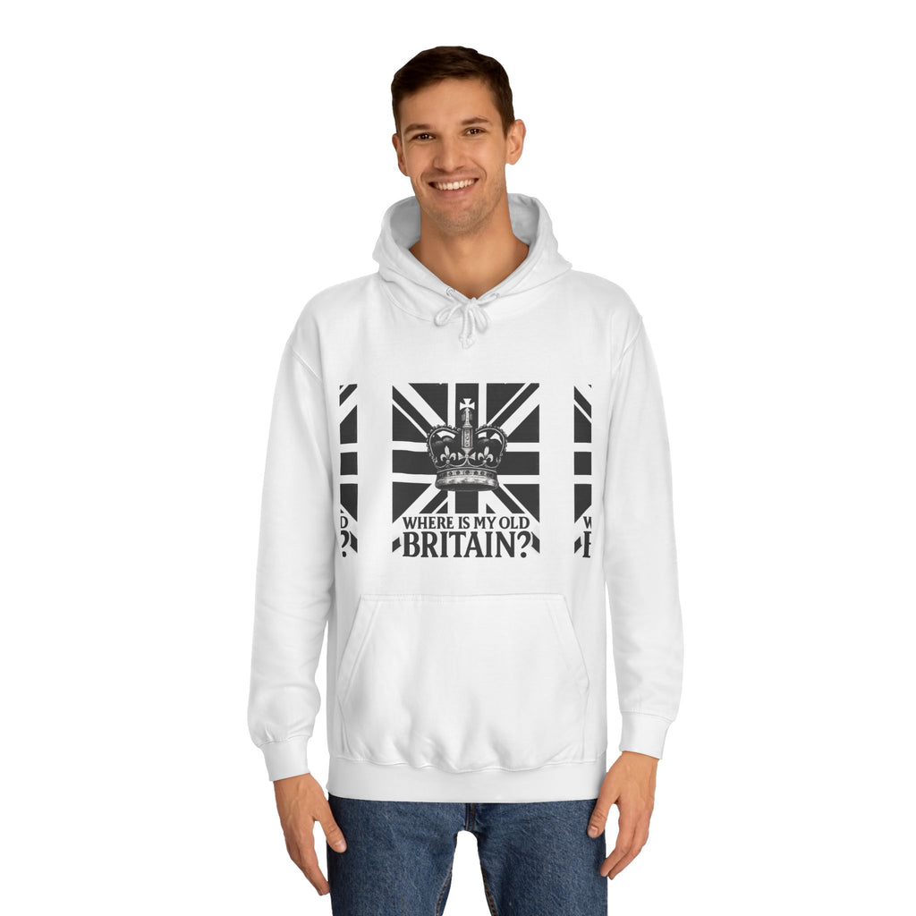 ‚WHERE IS MY OLD BRITAIN?‘ — Retro Union Jack Graphic Heavy Hoodie