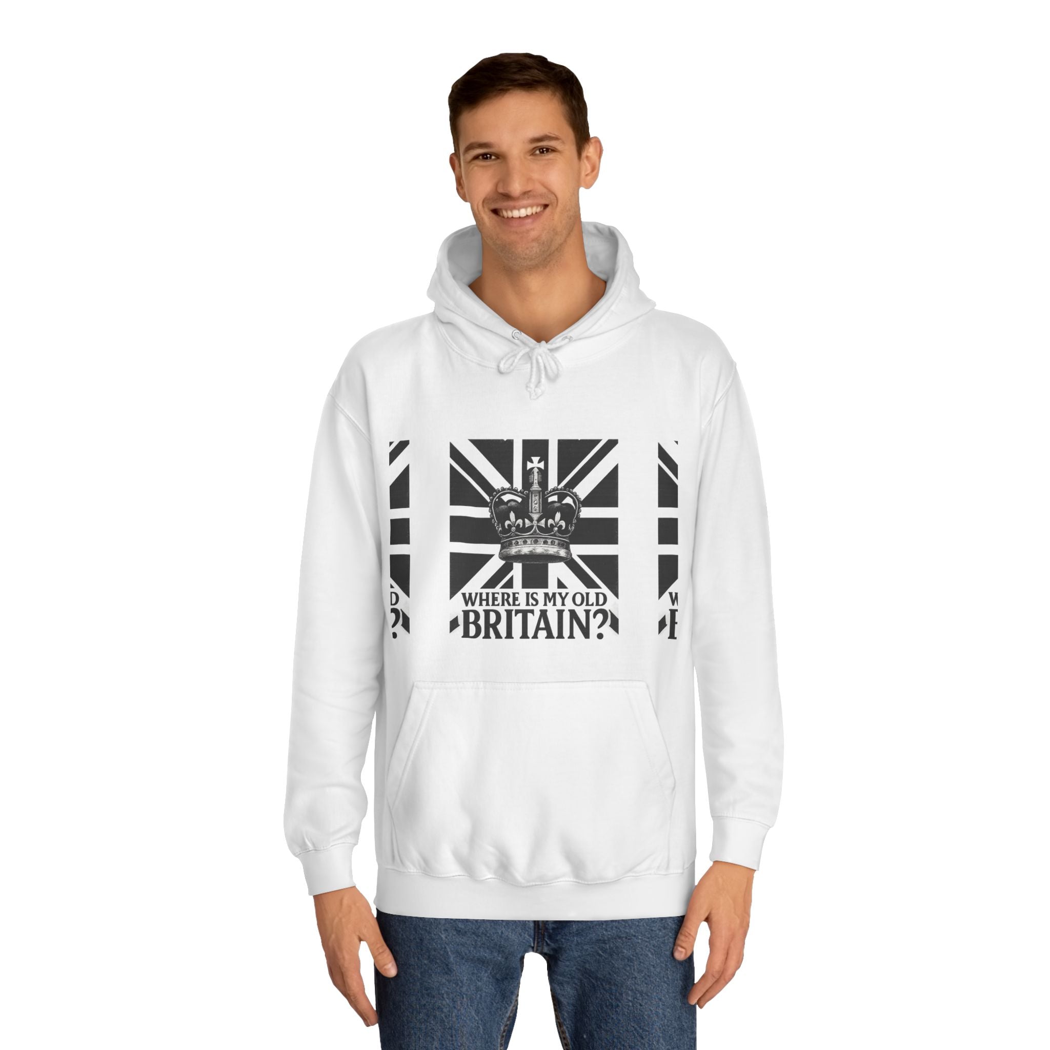 ‚WHERE IS MY OLD BRITAIN?‘ — Retro Union Jack Graphic Heavy Hoodie